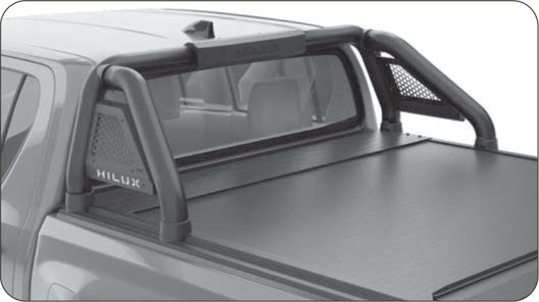 Toyota Hilux 2026 Black Stainless Steel Short Leg RollaTop Compatible Sports Bar