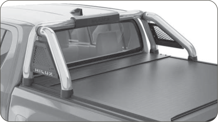 Toyota Hilux 2026 Polished Stainless Steel Short Leg RollaTop Compatible Sports Bar