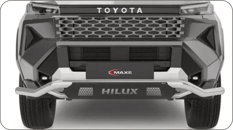 Toyota Hilux 2026 Polished Stainless Steel Parking Sensor Compatible Front Styling Bar