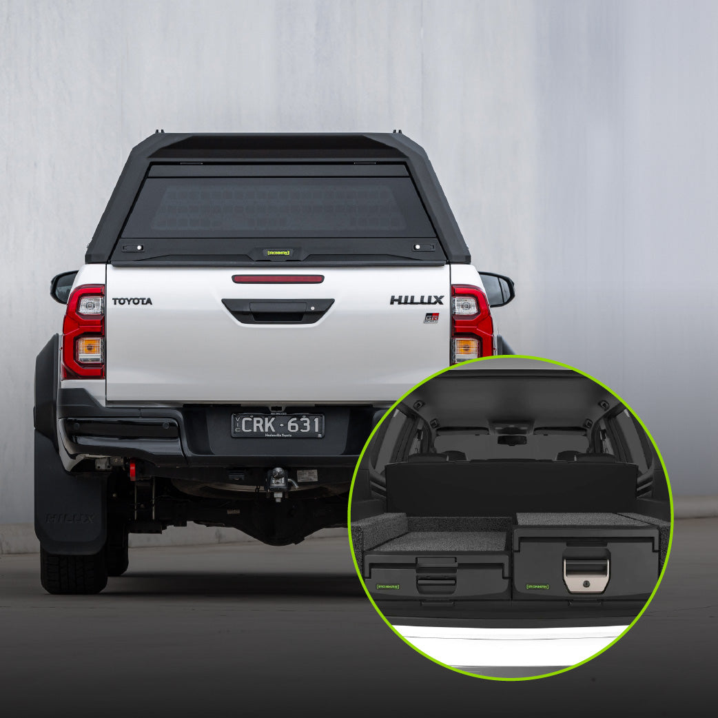 RAID Canopy Glass & Mixed Height LHS Drawer Combo – Toyota Hilux Revo 2016–2026