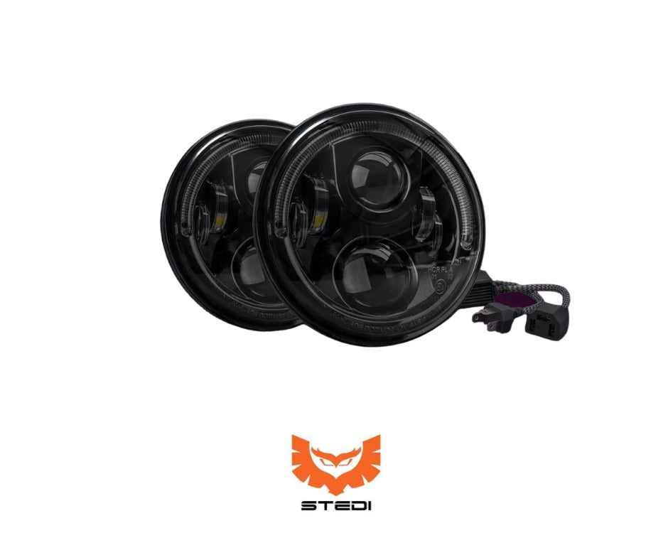 STEDI 7" LED Headlight — Land Cruiser (Pair, Carbon Black)