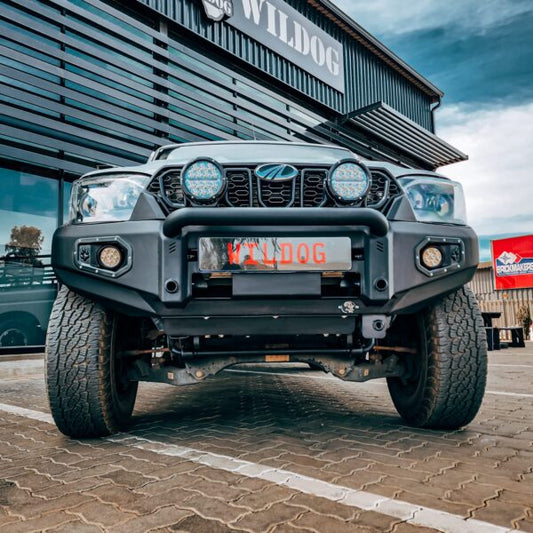 Mahindra Pik Up K9 Front Replacement Bumper – Round Nudge & Spotlight Brackets - Wildog Mahindra Pik Up accessory
