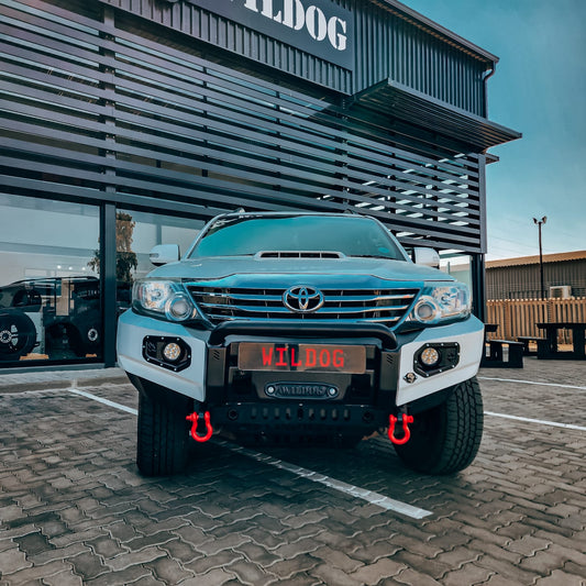 Toyota Fortuner (2011-2015) K9 Front Replacement Bumper, Round Nudge Bar, Spotlight Brackets, Colour