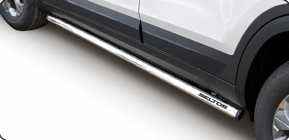 Kia Seltos 2020 and 2024 Polished Stainless Steel Side Bars
