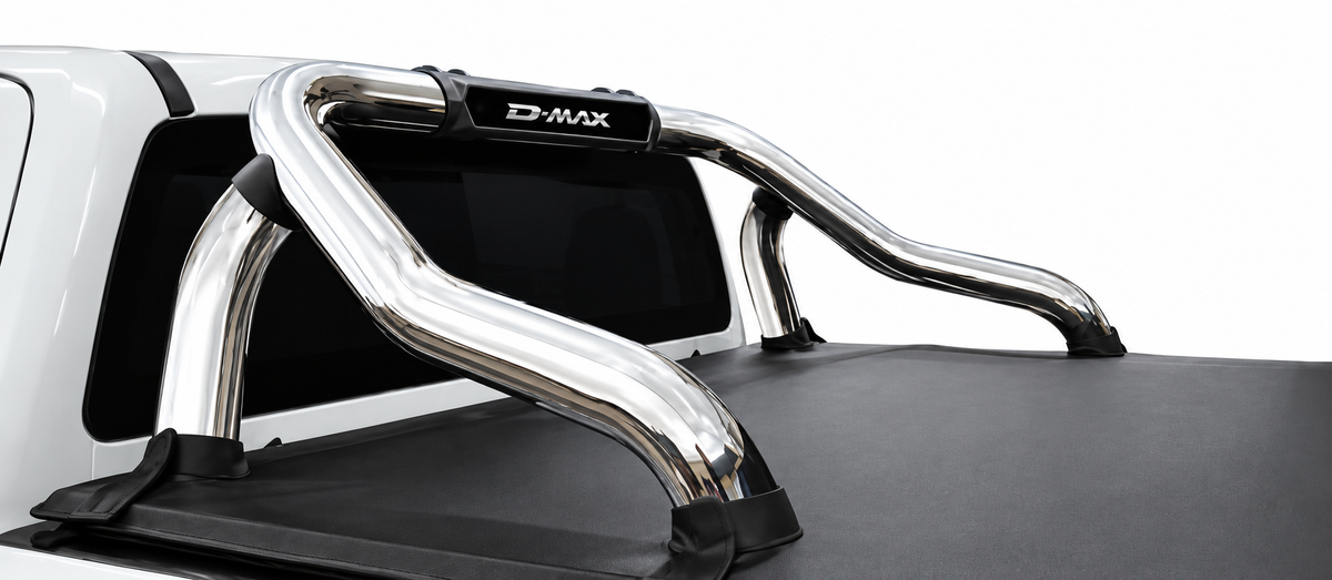Isuzu D-Max Gen 7 Polished Stainless Steel Branded Sports Bar – Without Brake Light – Double Cab & Xtra Cab
