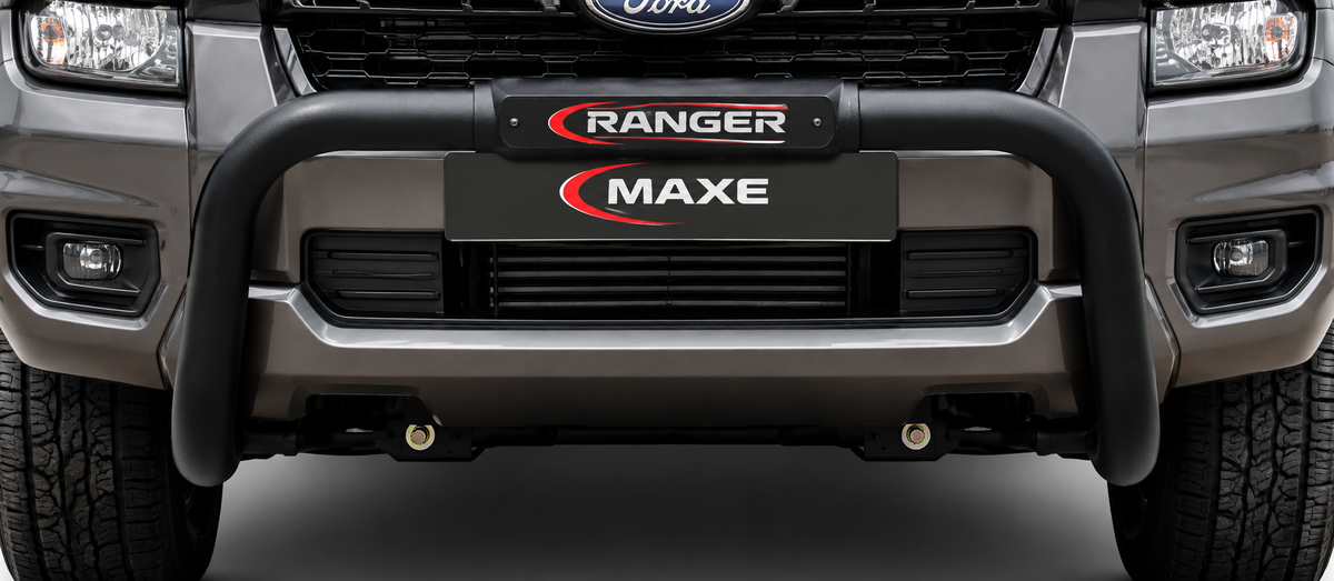 Ford Ranger Next Gen Black Coated Stainless Steel Parking Sensor Compatible Nudge Bar with Branded Cover