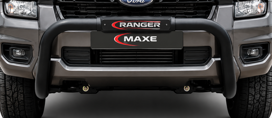 Ford Ranger Next Gen Black Coated Stainless Steel Parking Sensor Compatible Nudge Bar with Branded Cover