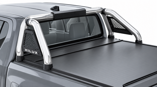 Toyota Hilux 2026 Polished Stainless Steel Short Leg RollaTop Compatible Sports Bar