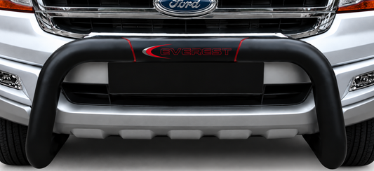 Ford Everest T6/T7 Black Coated Stainless Steel Nudge Bar with Branded Cover