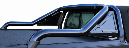 Toyota Hilux Legend 55 Black Stainless Steel Styling Bar – Roller Cover Mount