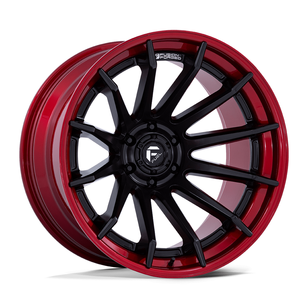 Burn Alloy Wheel – Matte Black with Candy Red Lip