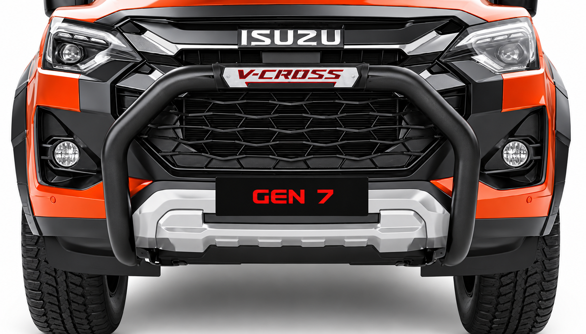 Isuzu D-Max V-Cross Gen 7 Black Stainless Steel Nudge Bar