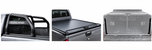 Foton Tunland G7 Black Coated Stainless Steel Sports Bar, RollaTop, And Dust Defence Kit