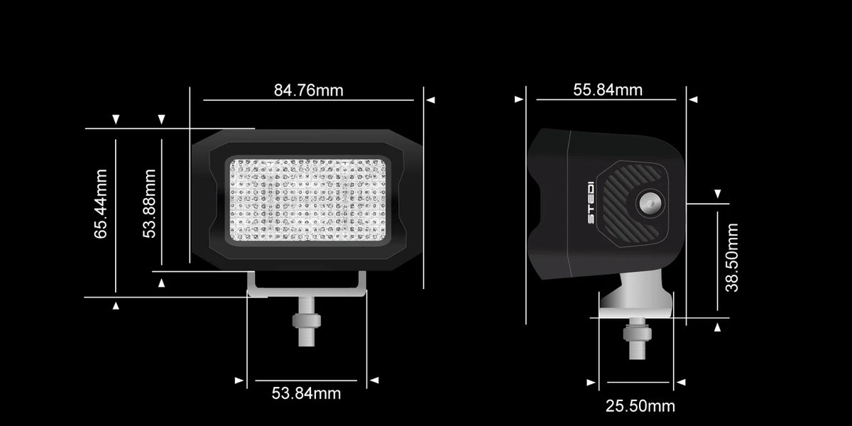 STEDI G2 Black Work Light — Flood — view 3