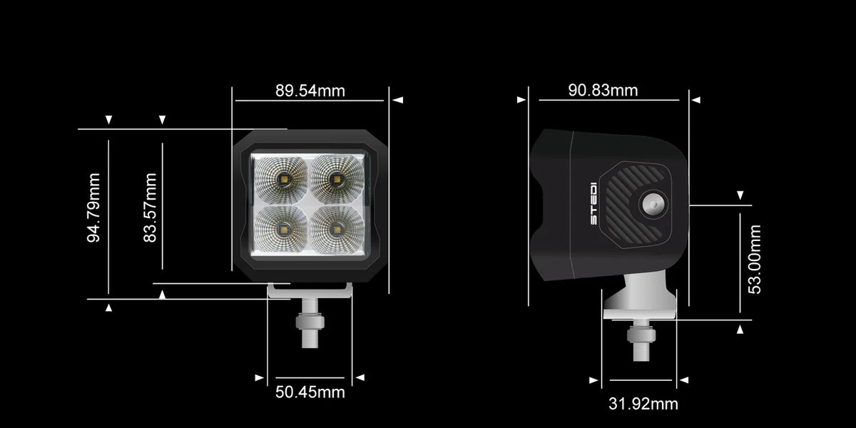 STEDI G4 Black Work Light — Spot — view 3