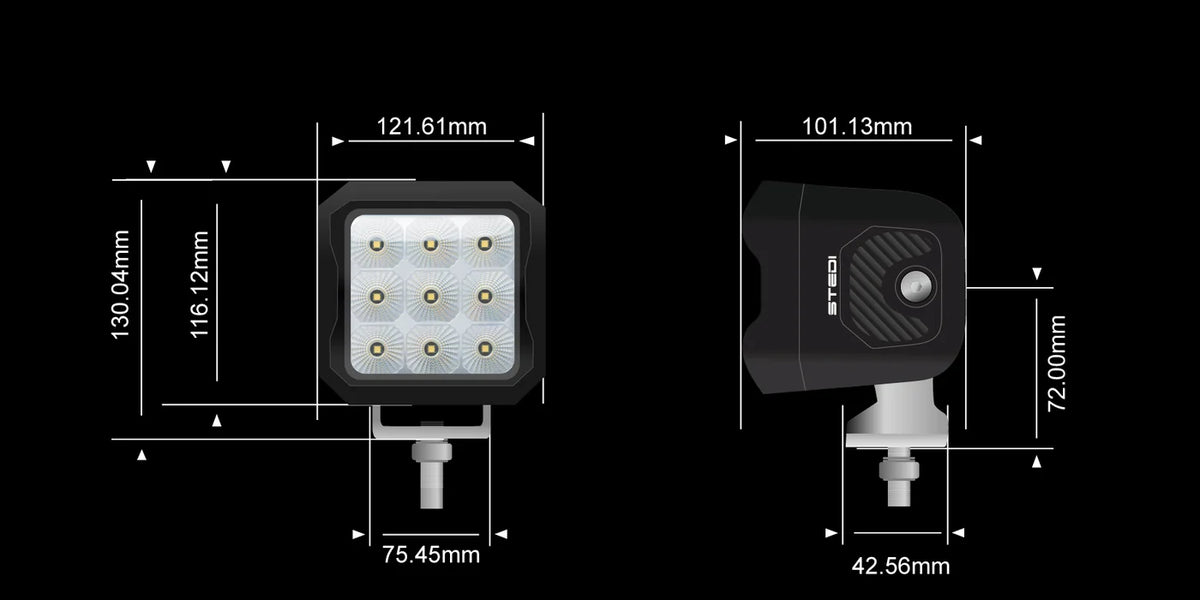 STEDI G9 Black Work Light — Flood — view 3