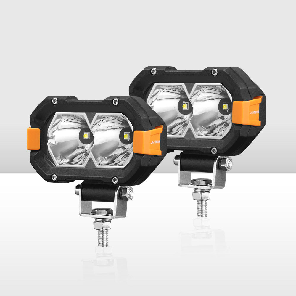 Lightfox 4-Inch OSRAM LED Work Lights – Pair, 393m