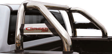 Ford Ranger T6/T7 Polished Stainless Steel Sports Bar with Branded Side Tubes