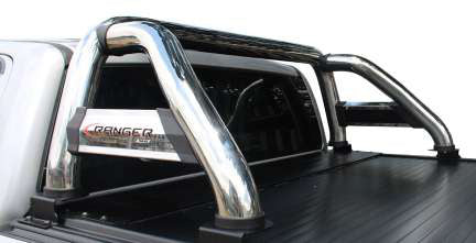 Ford Ranger T6/T7 Polished Stainless Steel Double Cab RollaTop Compatible Sports Bar