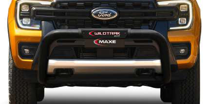 Ford Ranger Wildtrak Next Gen Black Coated Stainless Steel Nudge Bar with Branded Cover