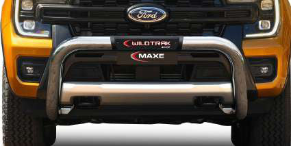 Ford Ranger Wildtrak Next Gen Polished Stainless Steel Nudge Bar with Branded Cover