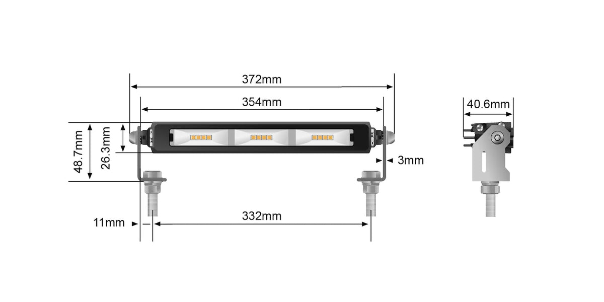 STEDI Micro V2 13.9" 24 LED Flood Light — Amber (2700K) — view 4