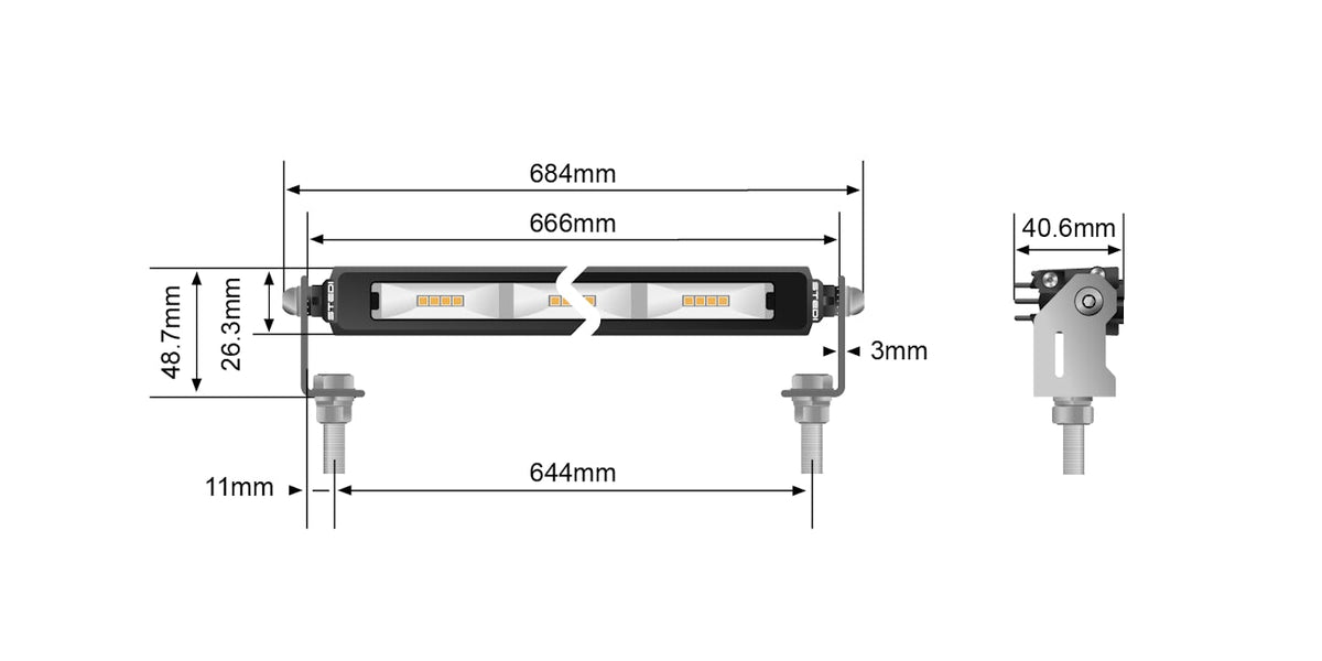 STEDI Micro V2 26" 48 LED Flood Light (5700K) — view 4