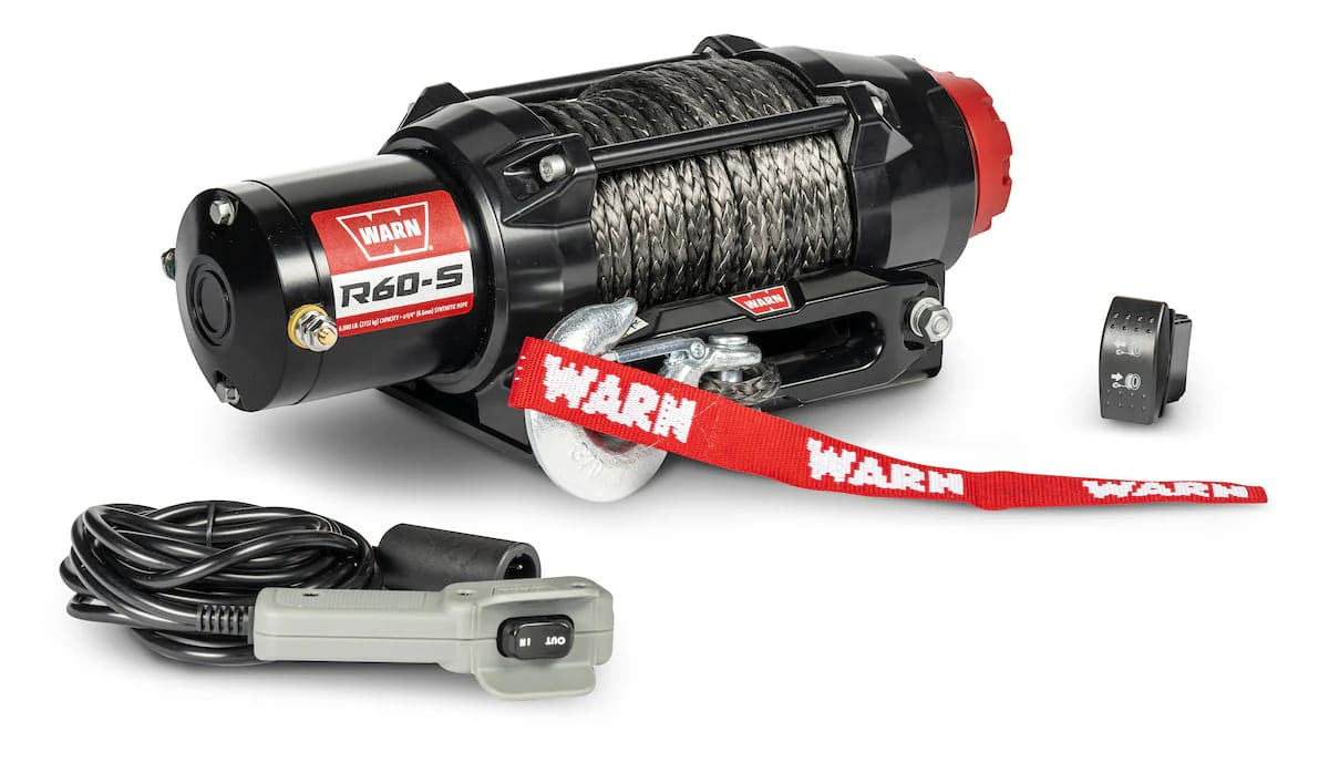 WARN R-SERIES 6000LB (2722KG) 12V ATV WINCH WITH SYNTHETIC ROPE